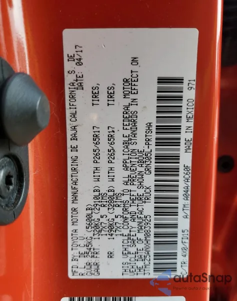 2017 Toyota Tacoma Double Cab из США, поврежденный, VIN 3TMCZ5ANXHM083925